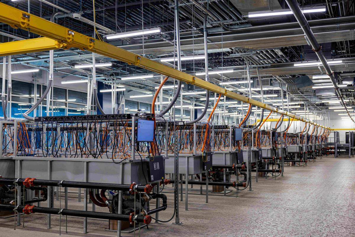 Inside the 20 megawatt CleanSpark crytpo mining center in Norcross.