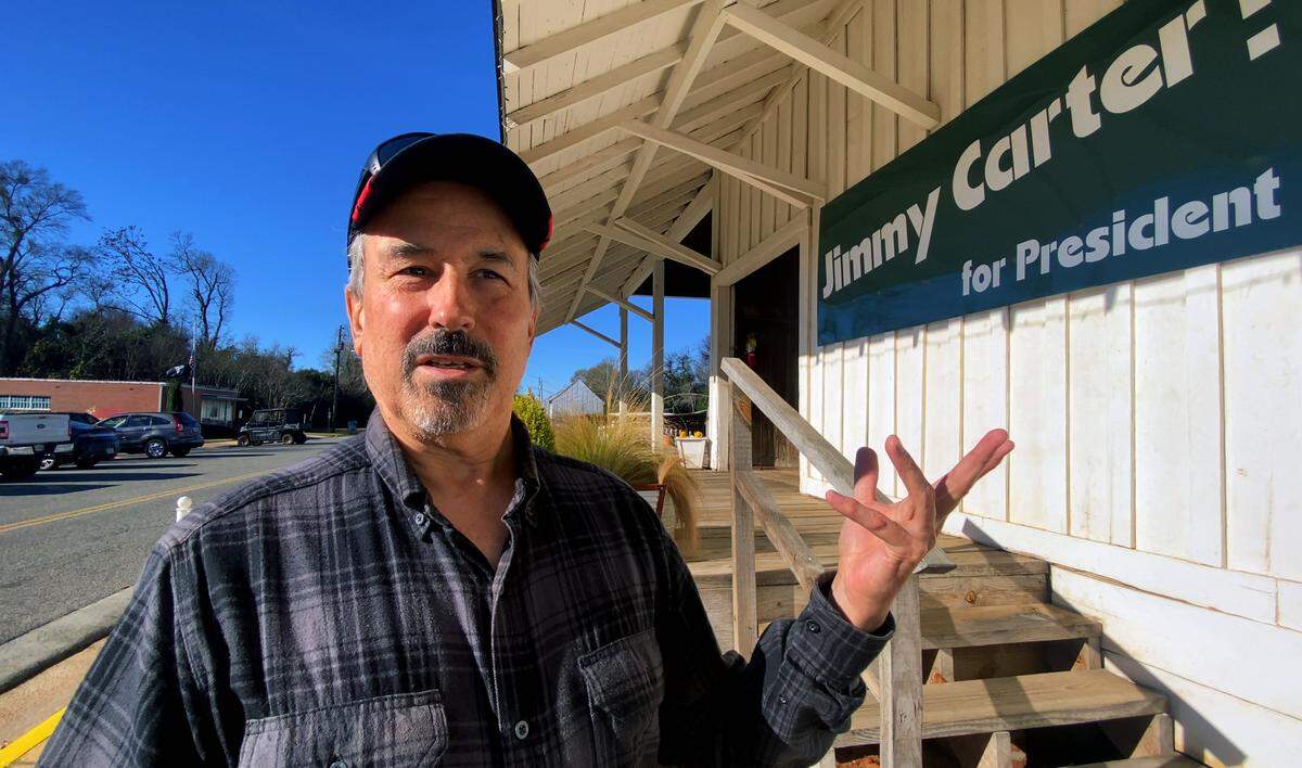 Craig Porter of Blakely, Georgia was among the people who drove to Plains, Georgia on Monday morning to visit to hometown of former U..S. President Jimmy Carter. 12/30/2024