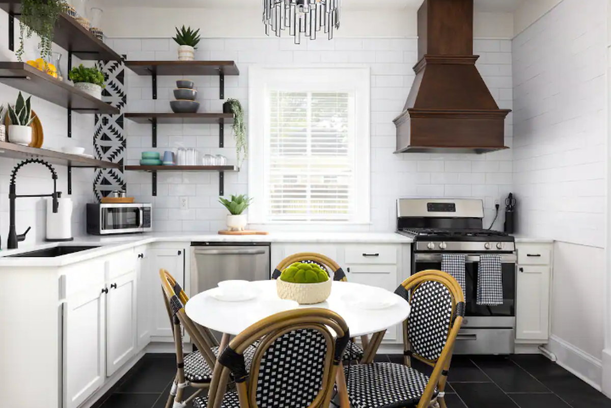Quaint kitchen in bungalow.