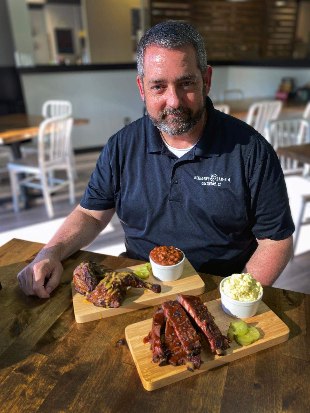 Russell Brown is the owner of the Mike & Ed’s Bar-B-Q location at 7590 Schomburg Road in Columbus, Georgia. 04/18/2023