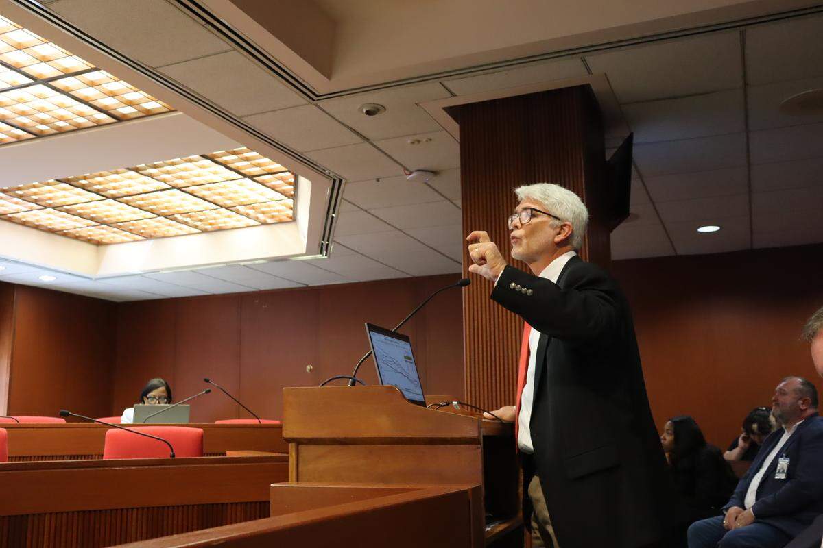 University of Georgia engineering professor David Gattie speaks to the Special Committee on Resource, Energy subcommittee in Atlanta on Sept. 4 about how Georgia is set up to handle data center growth.