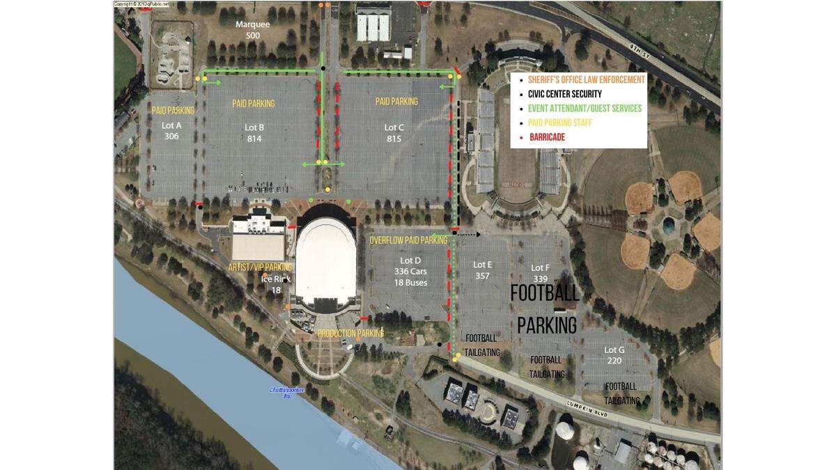 The Muscogee County School District advises, instead of entering the parking lot through the main access point at the intersection of Veterans Parkway and Fourth Street, fans attending the Heritage Bowl should enter via Lumpkin Boulevard. Signs will be posted to help drivers follow the rerouted traffic, according to MCSD.