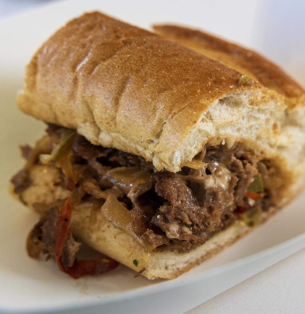 Beef Cheesesteak, pictured March 19, 2026, and Chicken Cheesesteak are joining the menu this season during Columbus Clingstones home games at Synovus Park in Columbus.