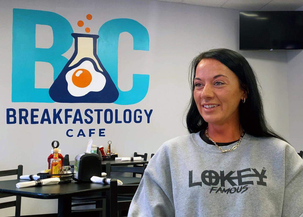 Logan Henderson, pictured March 10, 2026, has opened Breakfastology at 5156 River Road in Columbus. She describes the restaurant as having a “science” concept, emphasizing the mix-and-match flavor profile that inspires the Breakfastology menu. The restaurant serves standard breakfast items, like shrimp and grits and omelets, mixed in with unique combinations.