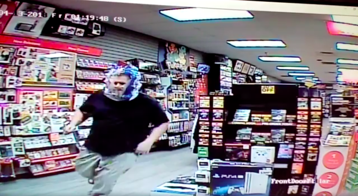 Police in St. Marys, Georgia say a man disguised himself with a plastic bag mask while burglarizing a GameStop store.