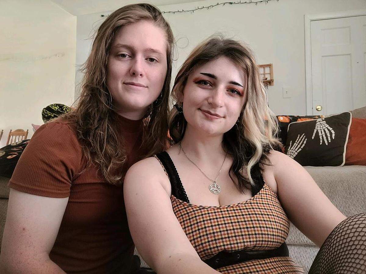 Chelle Leary (right) discovered a bullet hole from a stray bullet in the apartment she shares with Velvet Smiley (left) on New Year’s Eve in 2022