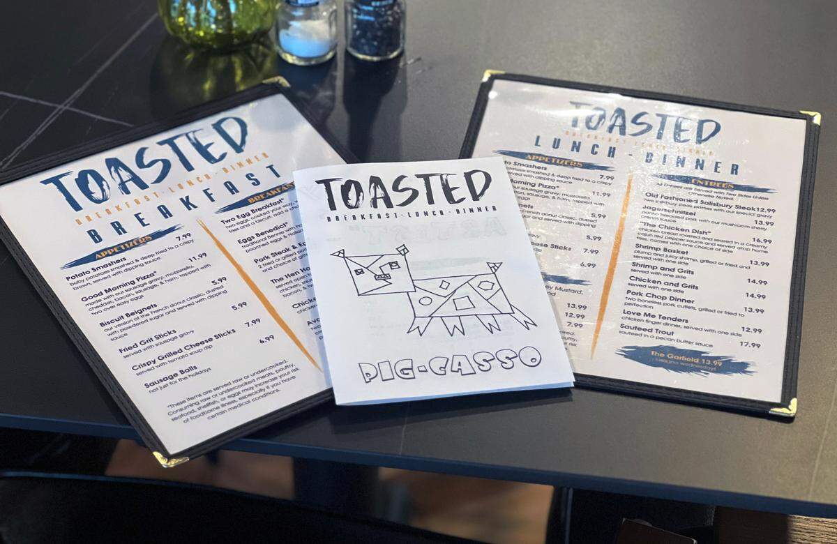 Aspen Jones describes the Toasted menu as “country fusion’. There are unique menu items that people won’t find anywhere else, he said. One of those items is the Plucked & Peachy, a chicken biscuit with peach marmalade. 07/21/2023