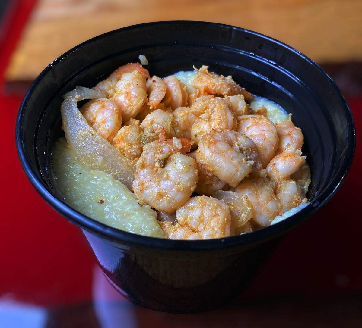 This is the shrimp and grits bowl at The Bait Shop, 1107 54th St. in Columbus, pictured Dec. 23, 2025.