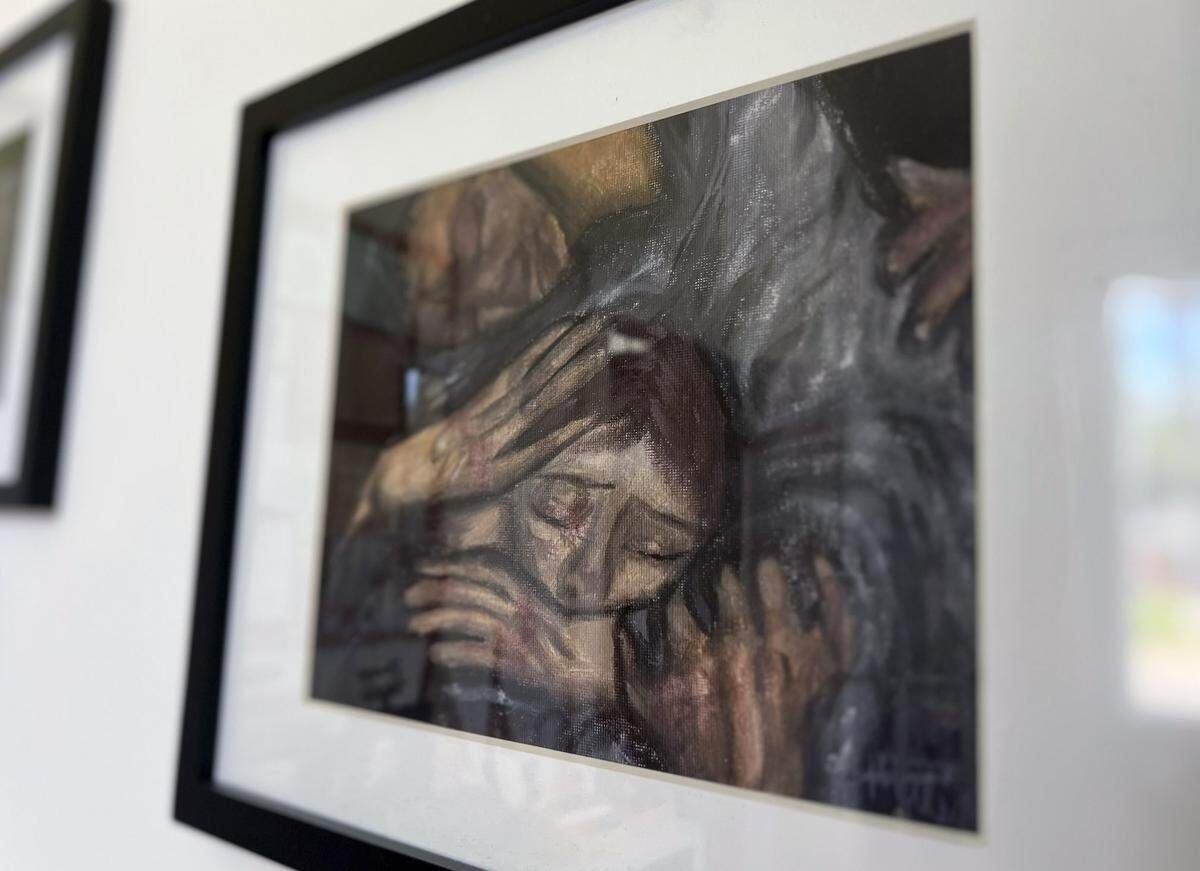 The El Refugio hospitality house in Lumpkin, Georgia, displays artwork created by children and teens who have passed through the home.
