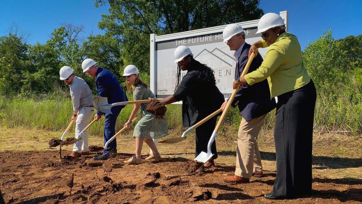 NeighborWorks Columbus and the Housing Authority of Columbus hosted a groundbreaking ceremony June 4, 2026, for Providence Pointe, a new 102-unit affordable housing development for seniors ages 55 and older. The ceremony was on Brownie Lane in the Elliott’s Walk community. Elliott’s Walk is off Victory Drive in Columbus.
