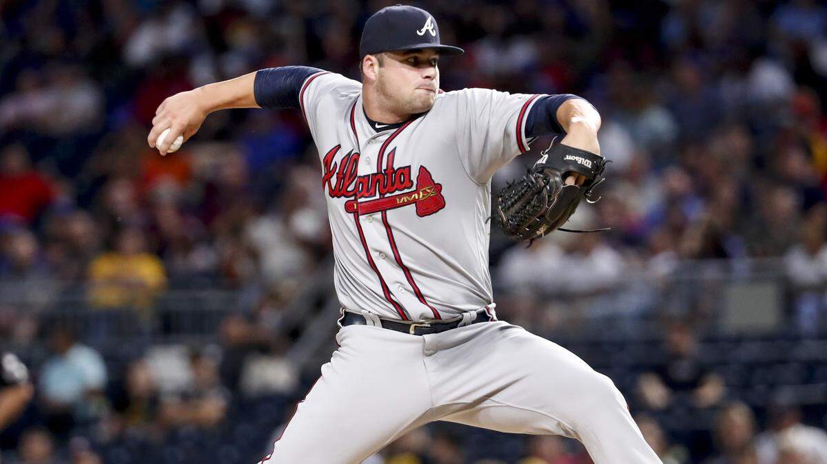 Atlanta Braves starter Bryse Wilson pitches against the Pittsburgh Pirates in the fifth inning of a baseball game, Monday, Aug. 20, 2018, in Pittsburgh