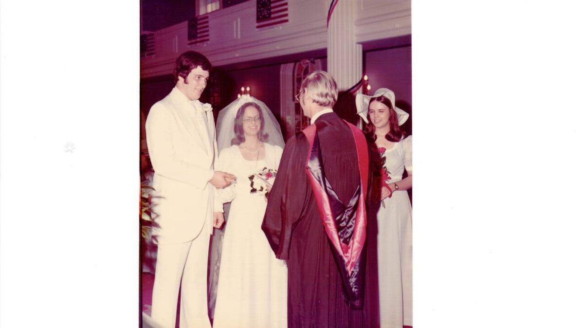 Deborah and Burley Wright were married July 4, 1976, in the Main Post Chapel on Fort Benning.