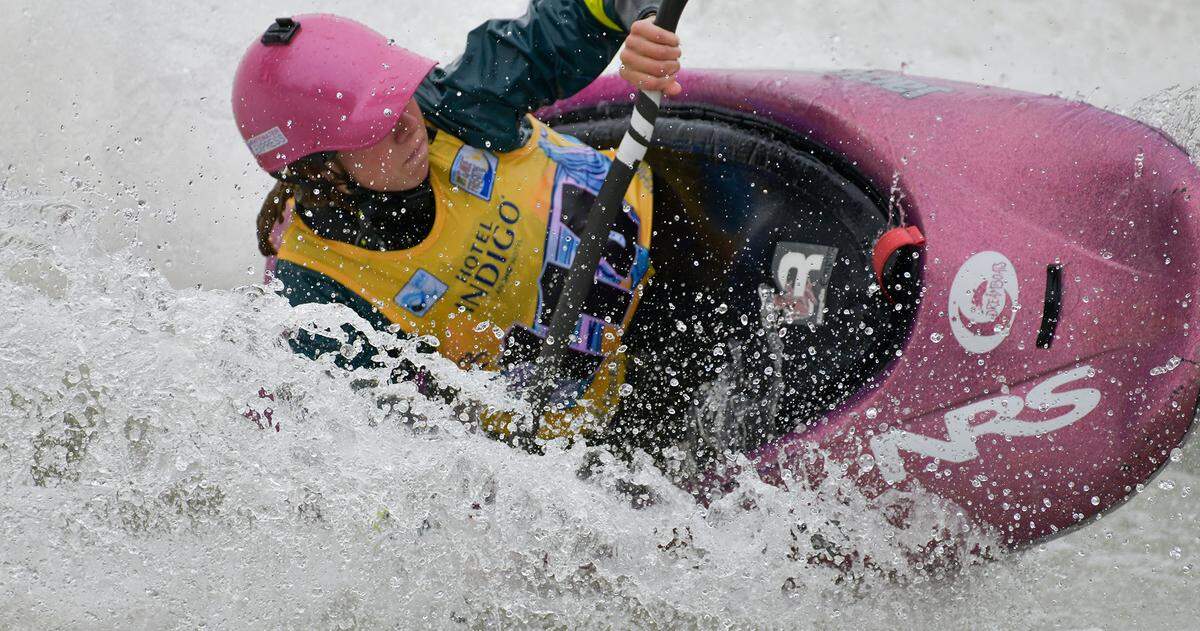 MaKinley Kate Hargrove won the Women’s Kayak Surface Junior Final Friday afternoon to claim the gold medal at the 2023 ICF Canoe Freestyle World Championships in Columbus, Georgia. 10/13/2023