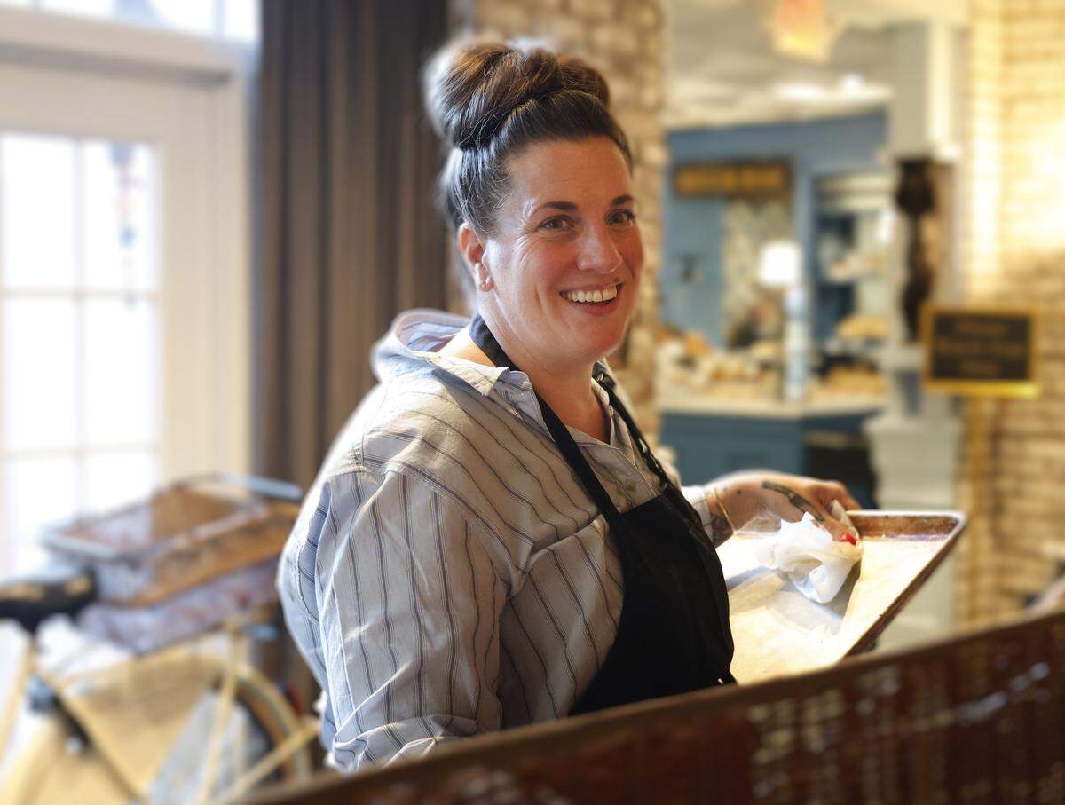 Painted Gypsy catering company owner Kate Williams, pictured Nov. 13, 2025, is opening her first restaurant: 405 Café and Bakery, inside The Goetchius House, 405 Broadway in Columbus.. The soft opening was Nov. 13. The ribbon-cutting ceremony will be Nov. 15 at 9 a.m.
