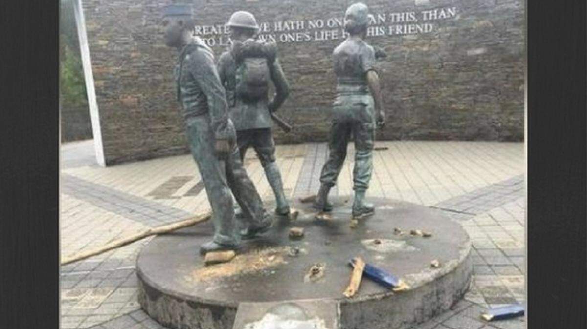 The monument after the theft.