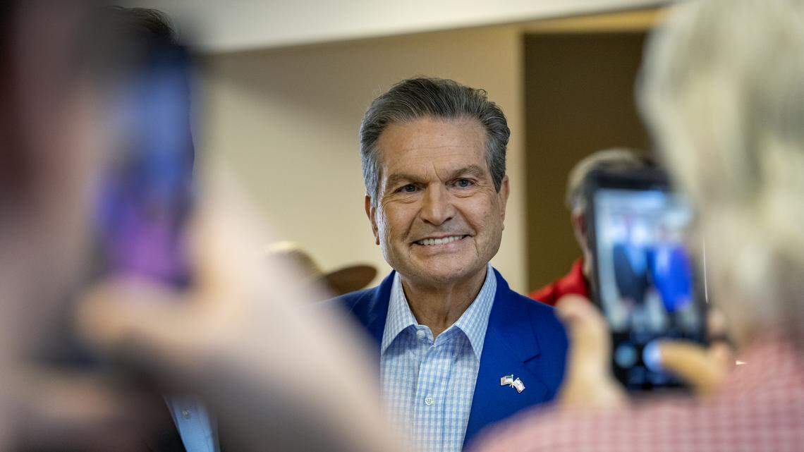 Rick Jackson visits Columbus, speaks on campaign ads, taxes and data center
