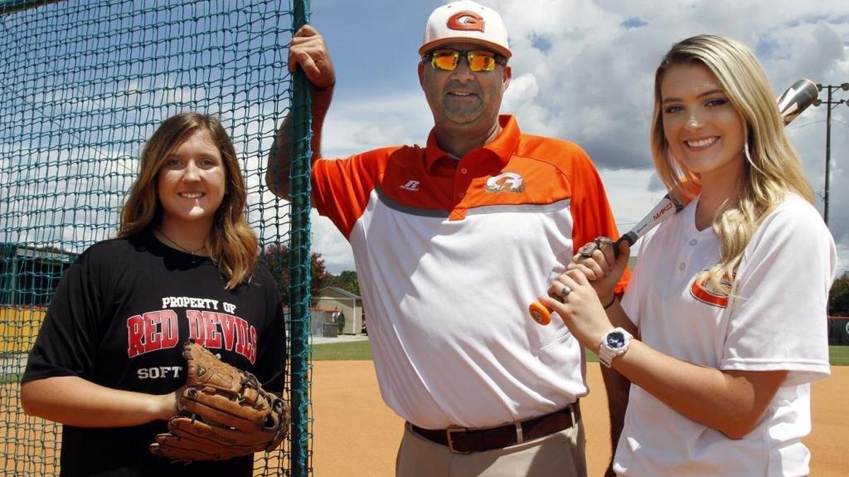 All-Bi-City Spring Softball Pitcher of the Year Gracie Deaton of Central High School, Coach of the Year Dusty Perdue of Glenwood School and Player of the Year McKenna Gillespie of Glenwood.