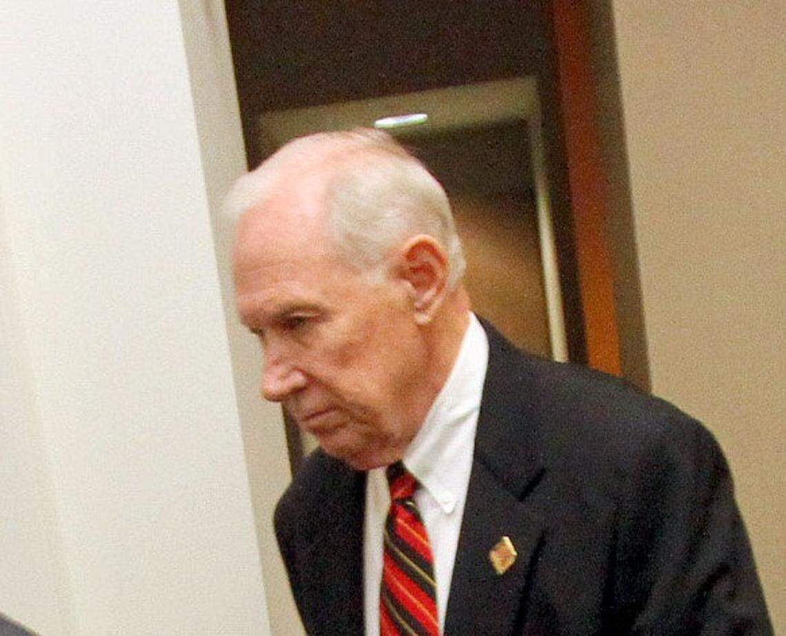 In this 2012 photo, interim superintendent John Phillips walks into an executive session during a Muscogee County School District board meeting in Columbus.