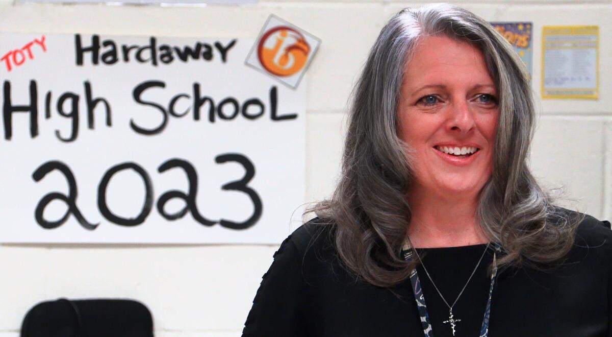 Paige Garrett, a learning support specialist teacher at Hardaway High School, is also the school’s 2023 teacher of the year.