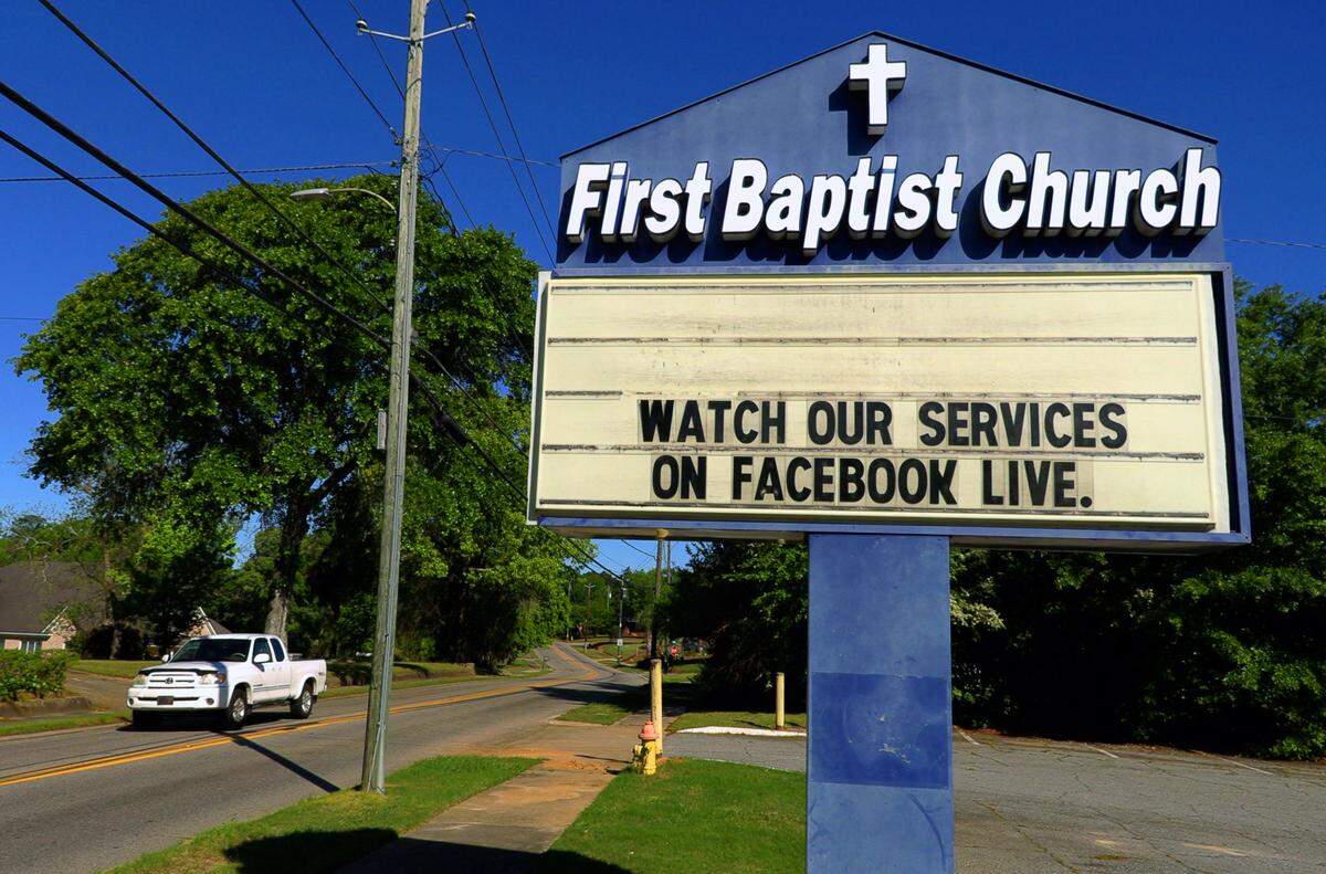 First Baptist Church in Phenix City, Alabama is encouraging people to join their worship services online.