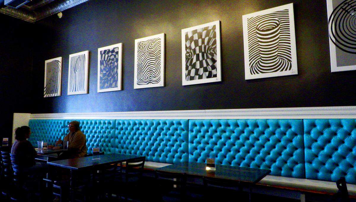 These paintings, created by artist Ashley Wukasinovich, are now on display at Vertigo in downtown Columbus, Georgia. 11/17/2022
