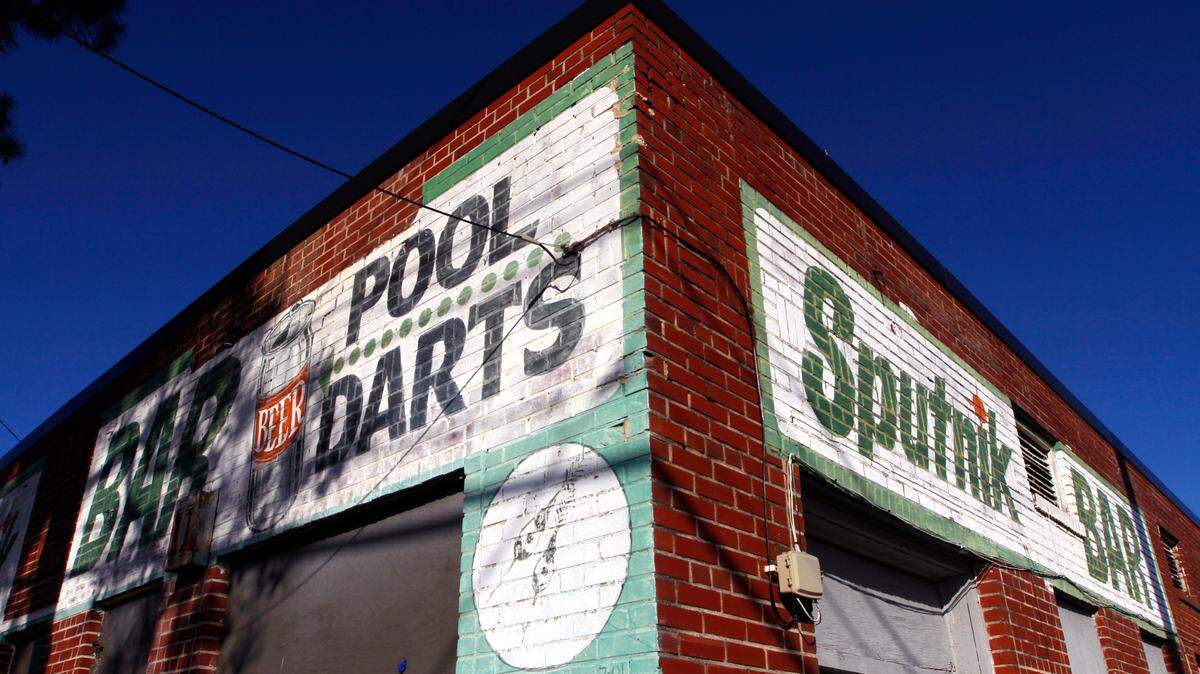 The old Sputnik Bar building is located at 423 15th Street in Columbus, Georgia.