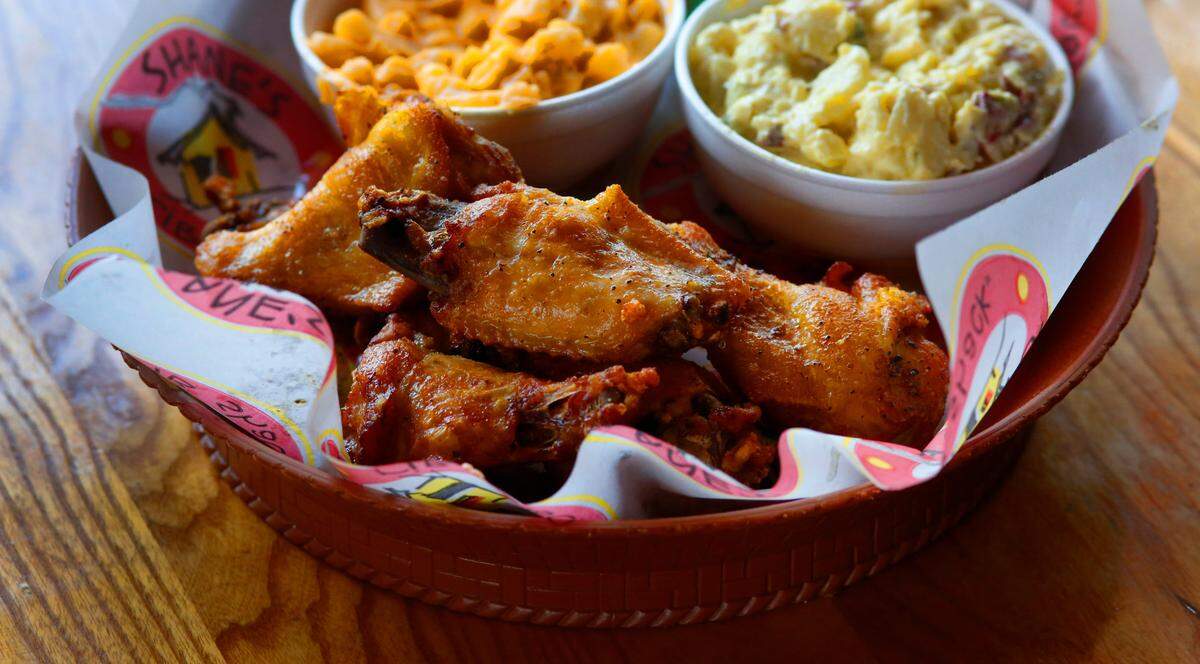Shane’s Rib Shack in Columbus offers several lunch specials, including a smoked wings basket that includes chicken wings, two sides, and a drink. 07/29/2024