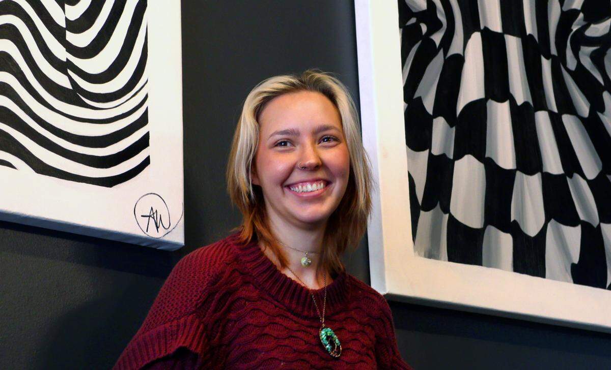 Artist Ashley Wukasinovich created seven paintings that are now on display at Vertigo in downtown Columbus, Georgia. 11/17/2022