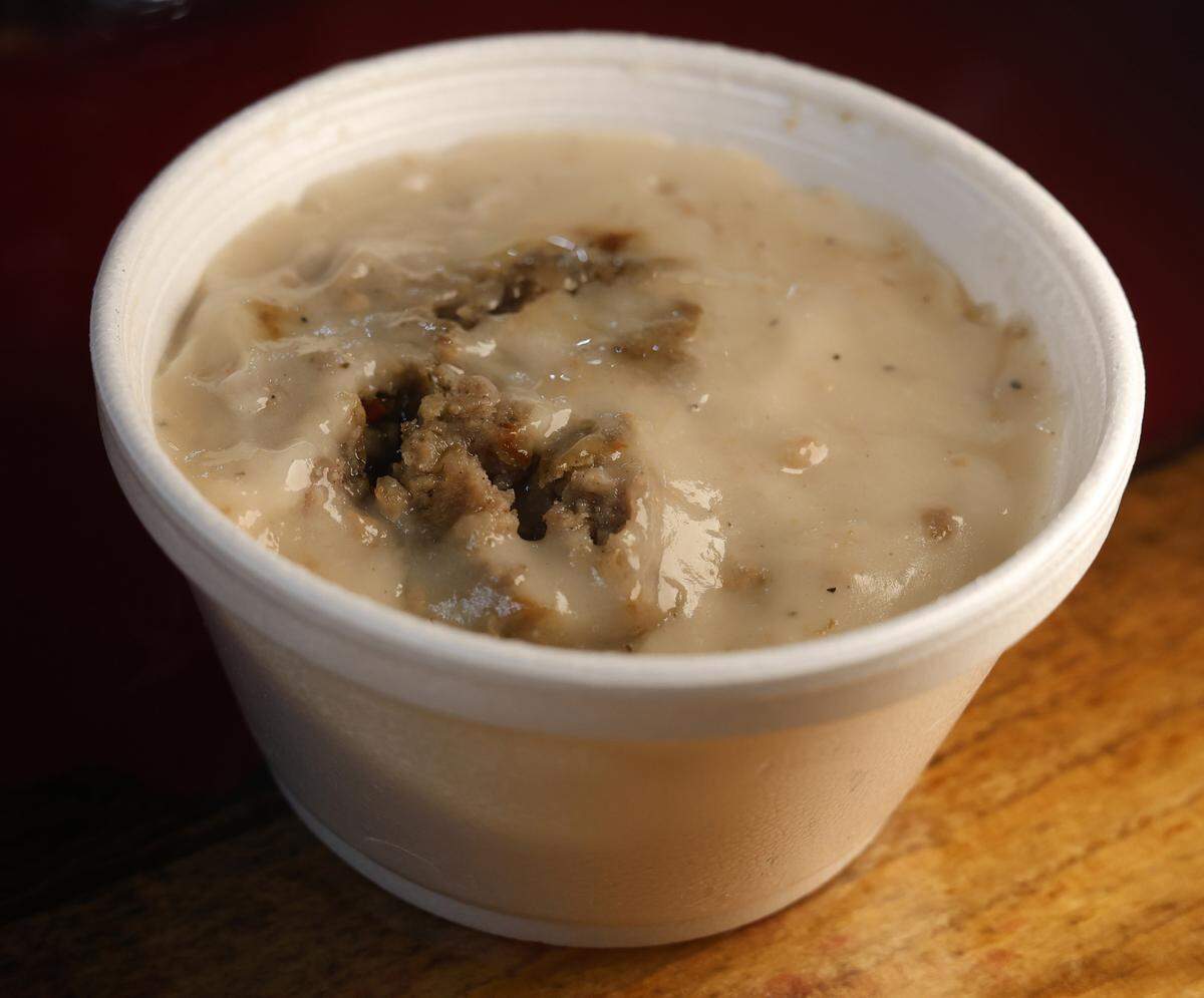 This is the biscuit and gravy bowl from Express Market, 1465 54th St. in Columbus, pictured Sept. 19, 2025.