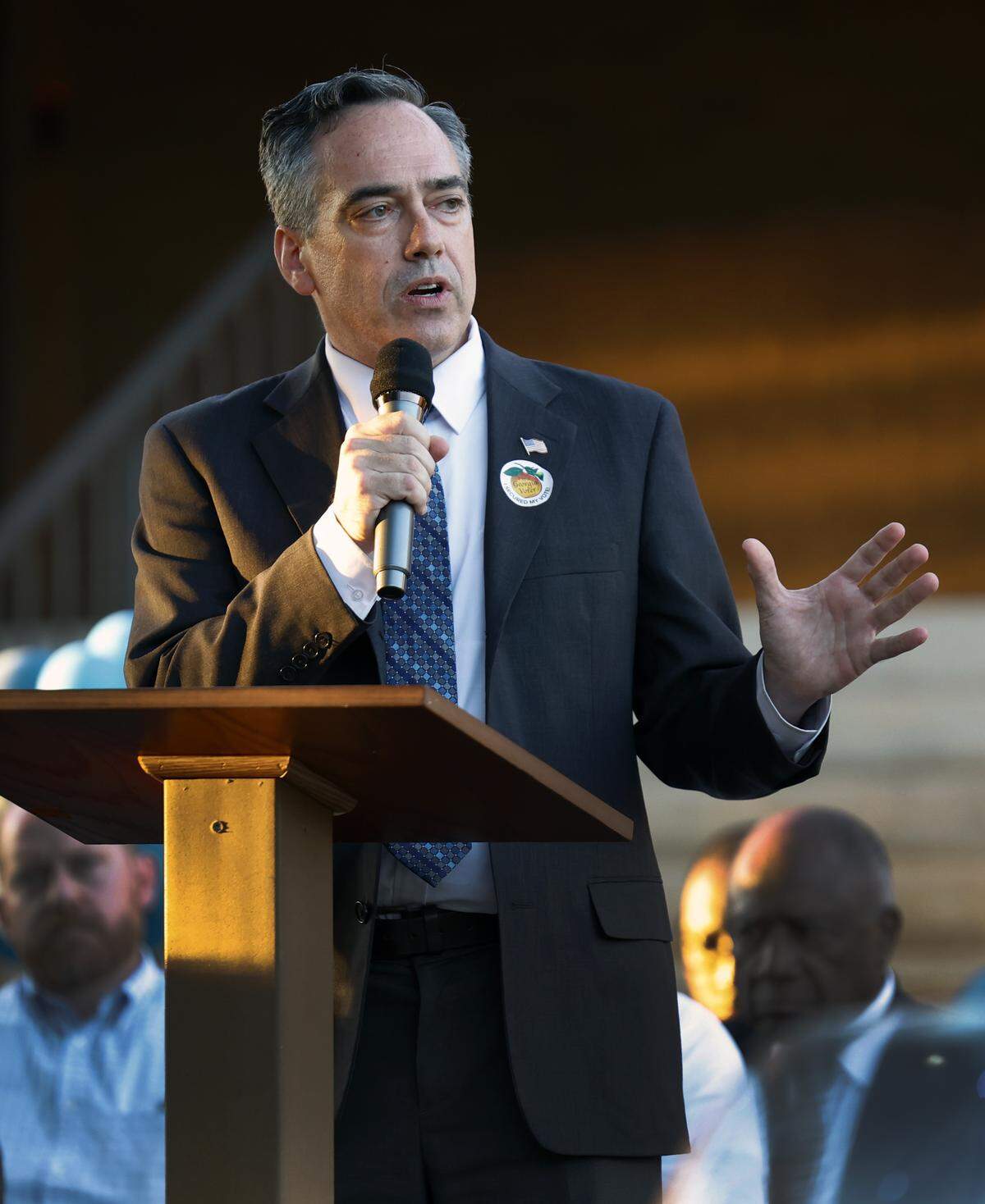 Peter Hubbard, a Democrat running for the Public Service Commission in District 3, was among the slate of politicians who spoke on Oct. 14, 2025 celebrating the opening of the new office for Muscogee Democrats in Columbus, Georgia. 10/14/2025