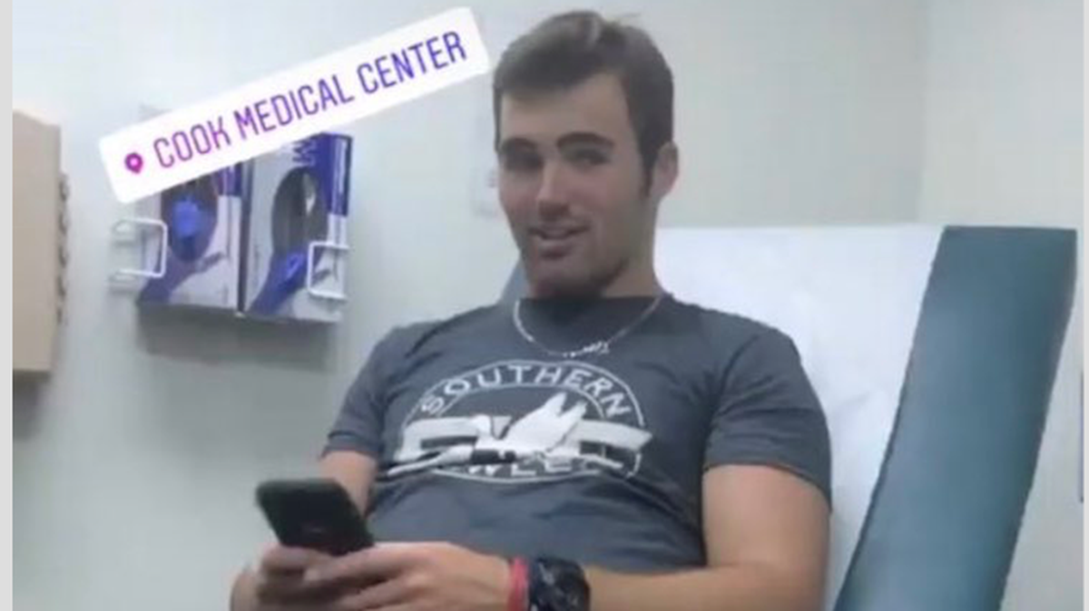 Georgia quarterback Jake Fromm wound up on the wrong end of a fishing lure on Thursday night.