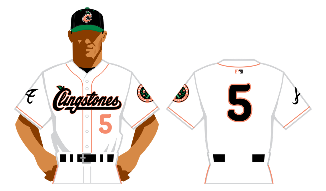 This is a rendering of the white jersey for the Columbus Clingstones, the Atlanta Braves Double-A minor league baseball affiliate moving from Mississippi to the Chattahoochee Valley.