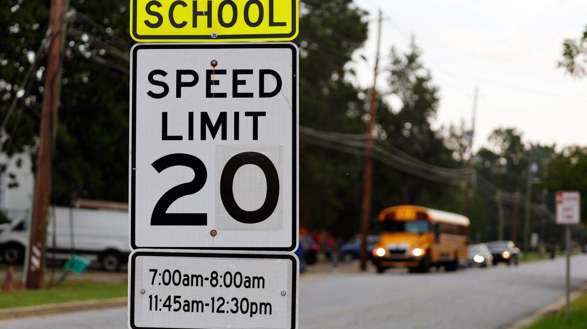 A school bus drops off students at Wynnton Arts Academy in Columbus the morning of June 4, 2025. School zone speed limits ​still will be enforced at designated schools during the Muscogee County School District’s summer learning program, which runs from ​June 2-26.