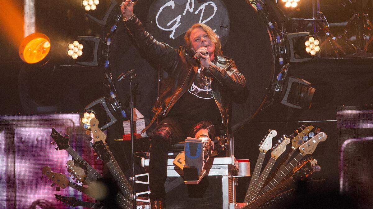 Axl Rose of Guns N’ Roses on stage at the Coachella Valley Music and Arts Festival Indio, Calif., on April 17, 2016.