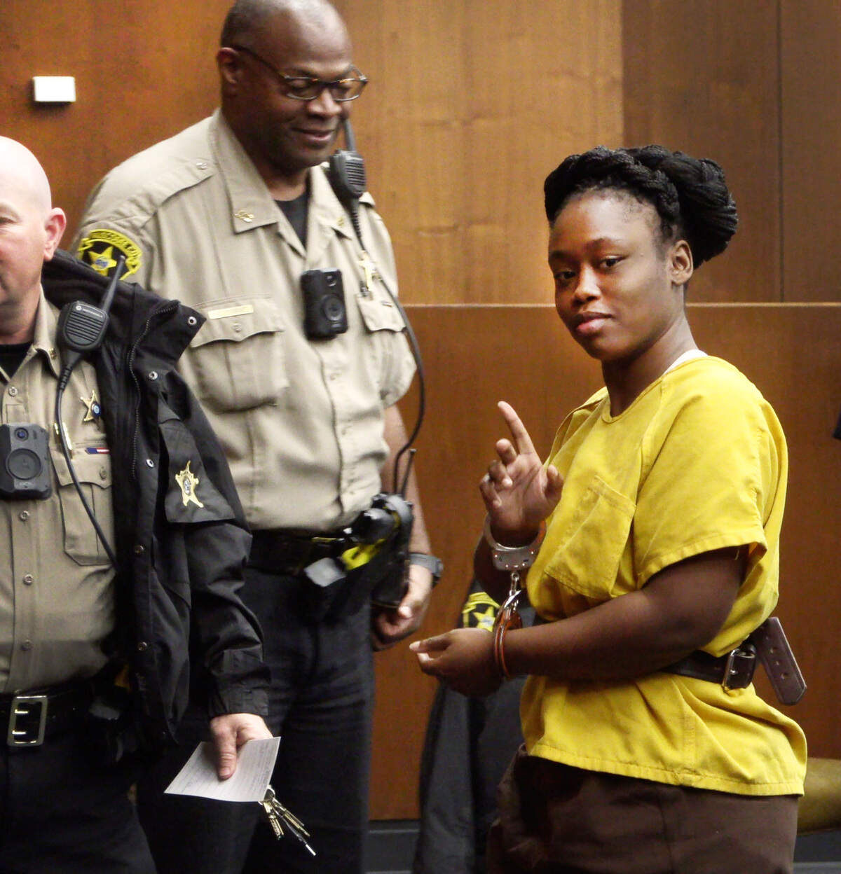 Ceonna Shikeria Turpin leaves the courtroom Friday afternoon. 01/27/2023