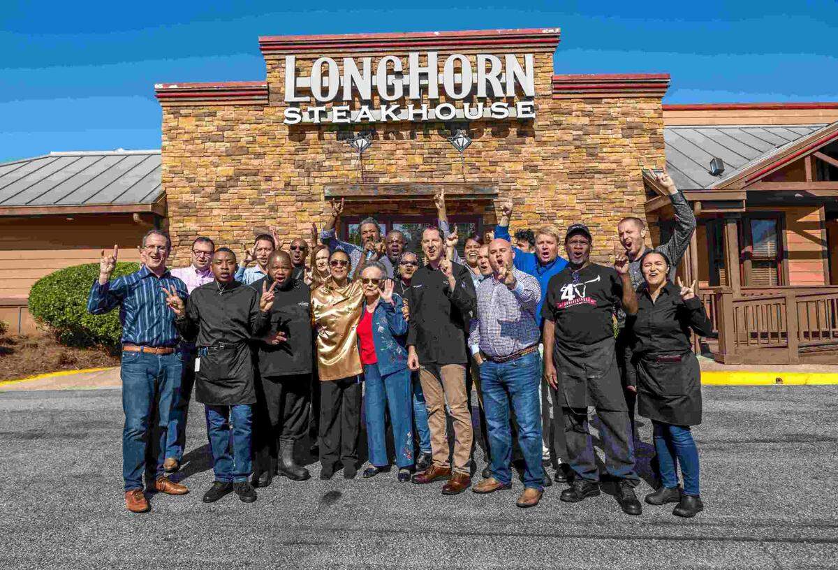 Gayle Dudley, a grill master at the LongHorn Steakhouse in Columbus, 3201 Macon Road, was honored with a surprise celebration for grilling 1 million steaks during her more than 25 years of working for the national restaurant chain.