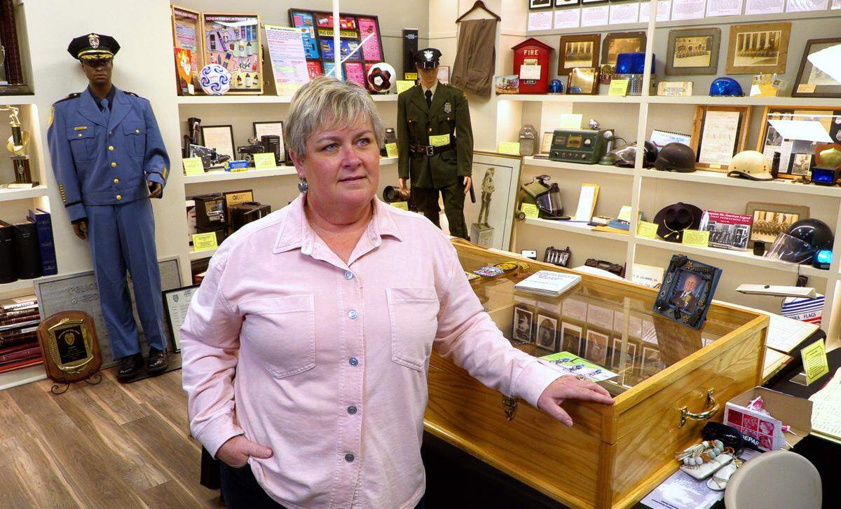 Cindy Ware, curator of the Columbus Police Department heritage museum talks about the department’s history during a recent interview with the Ledger-Enquirer. 02/13/2025