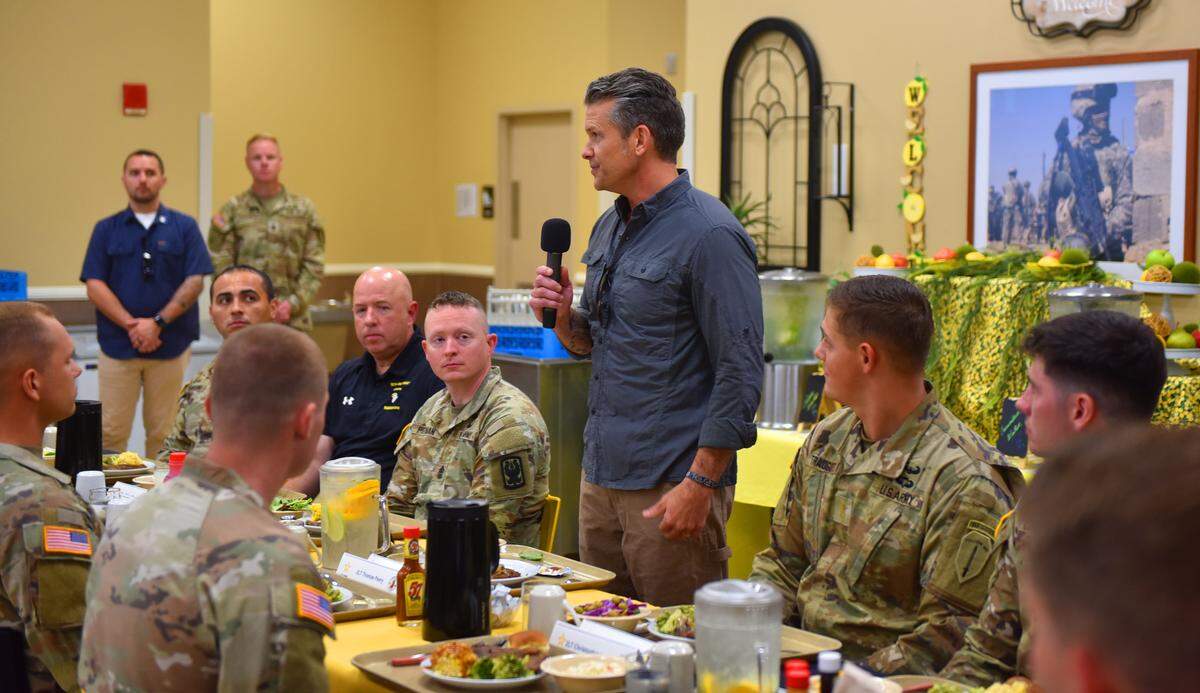 U.S. Secretary of Defense Pete Hegseth visited several areas at Fort Benning, Georgia, on Sept. 4, 2025, including a graduation ceremony for Officer Candidate School.