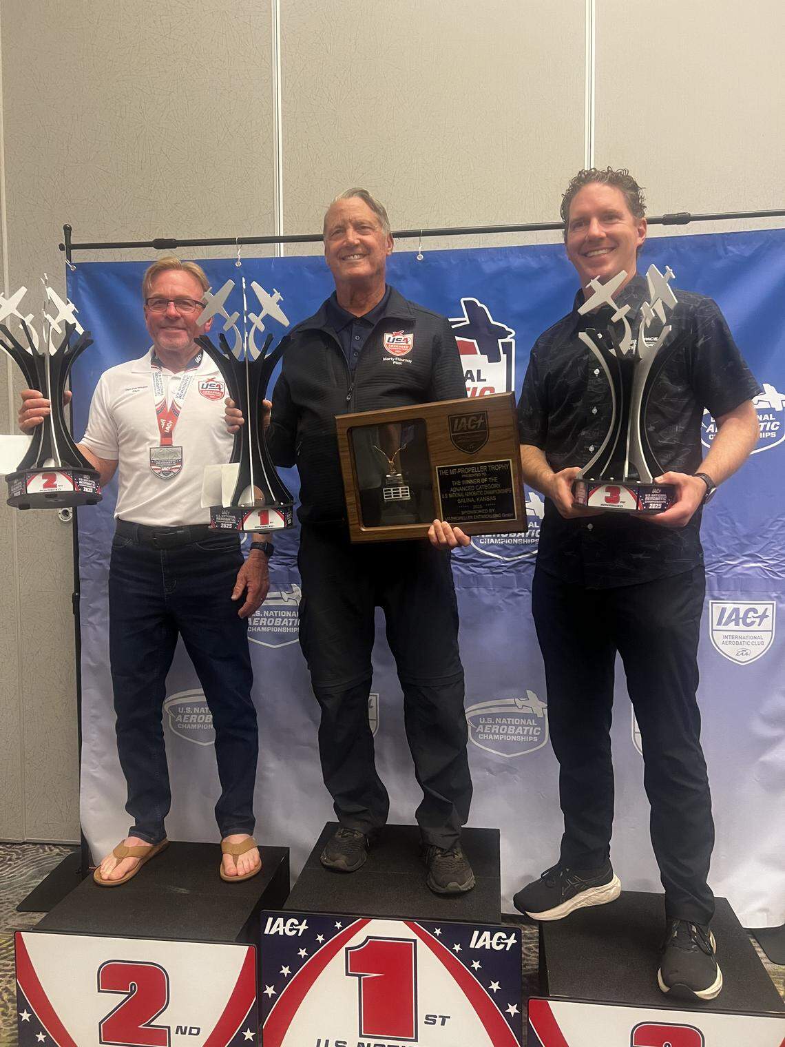 Marty Flournoy of Columbus won the 2025 U.S. National Aerobatic Advanced Championship last month in Salina, Kansas.