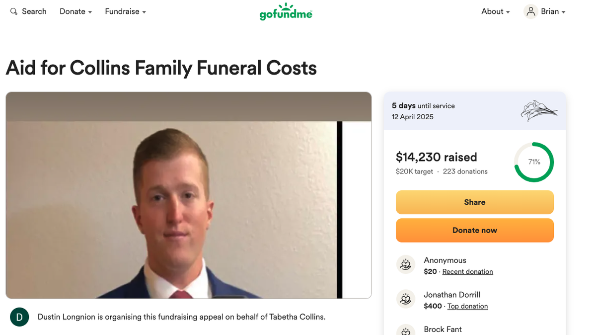 A GoFundMe account is helping to raise money for the family of 58-year-old Matthew Terrell Collins Sr. and his son, 29-year-old Matthew Terrell Collins Jr., who were killed April 6, 2025, by a falling tree at Bull Creek Golf Course in Midland during a storm that swept through Columbus and the Chattahoochee Valley.