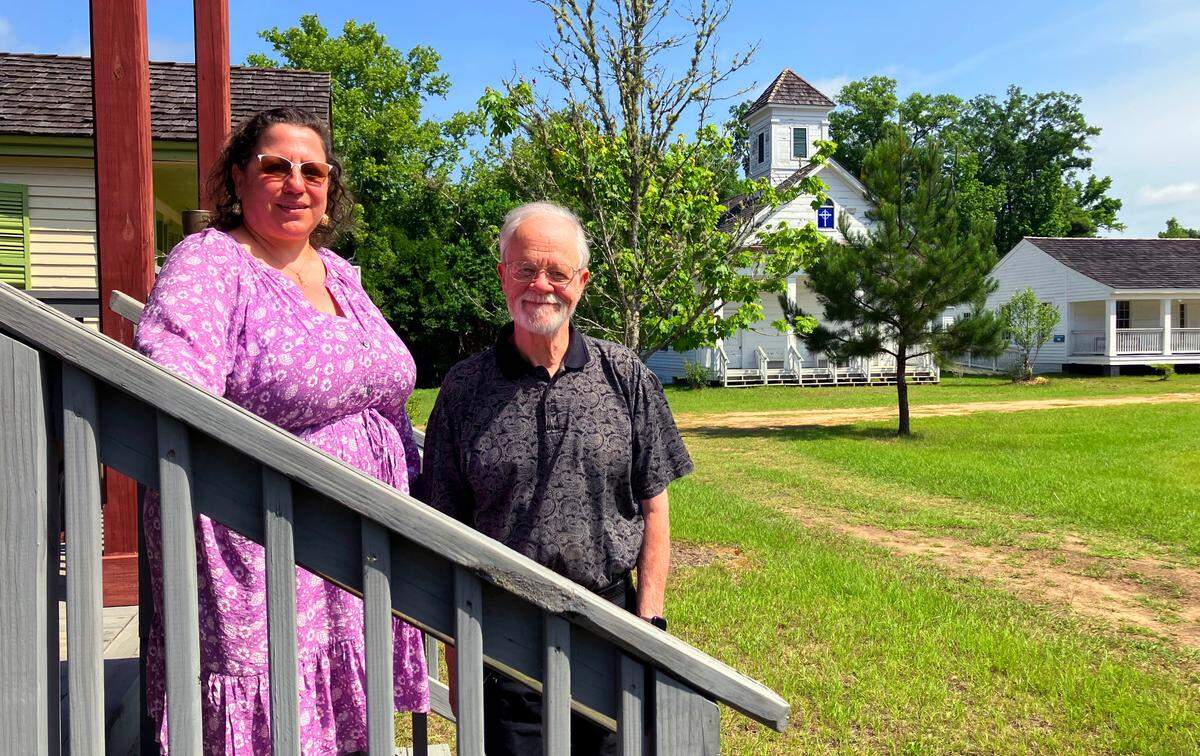 Historic Westville Village executive director April Kirk, left, and Historic Westville Village board president Thornton Jordan, are photographed in the Columbus living history museum May 16, 2025.