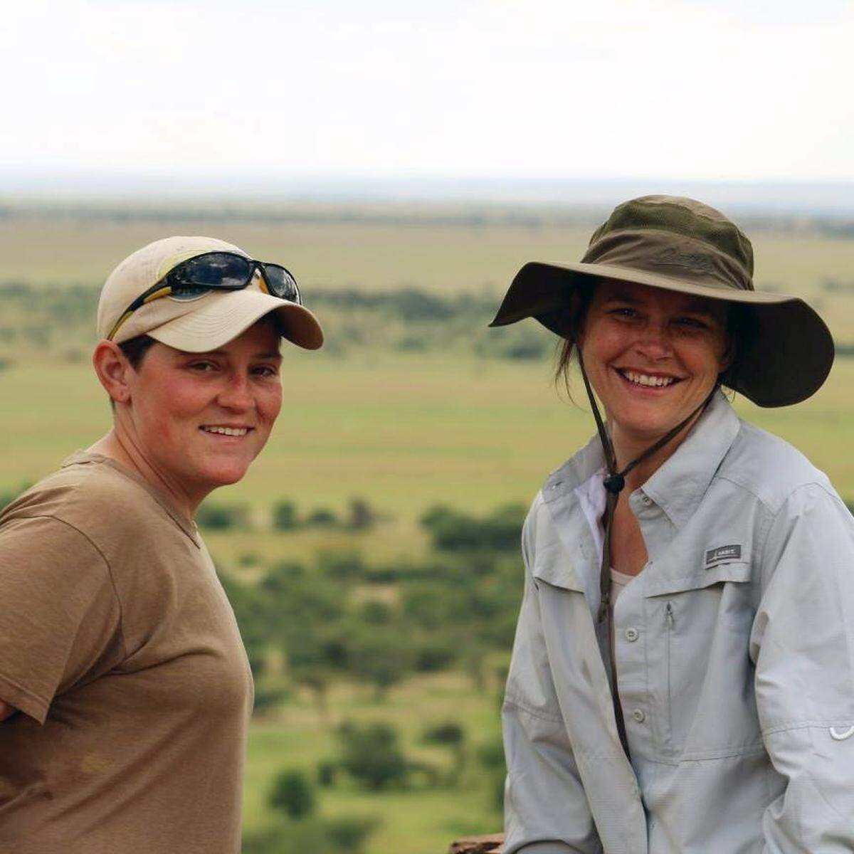 Ashely Desensi and her wife Veronica Anderson are pictured on a trip in Tanzania in 2018.