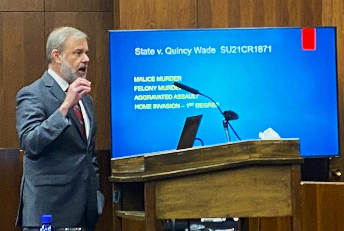 Chief Assistant District Attorney Don Kelly outlines the evidence in Quincy Wade’s Columbus murder trial during closing arguments.