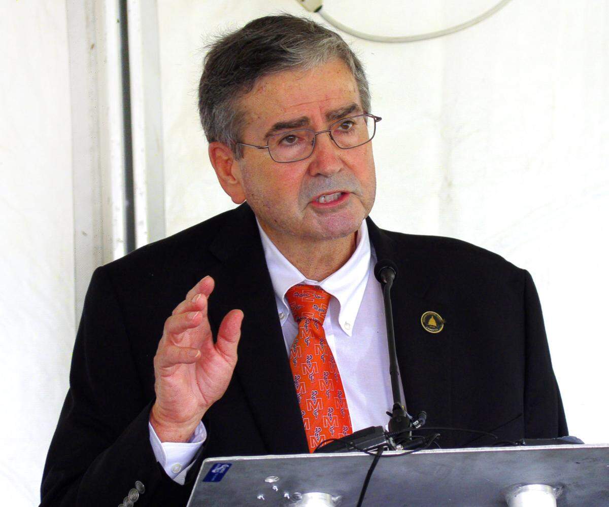 Columbus legislator Richard Smiths speaks during a groundbreaking ceremony for the Mercer University School of Medicine Columbus Campus in Columbus, Georgia on Sept. 3, 2020.
