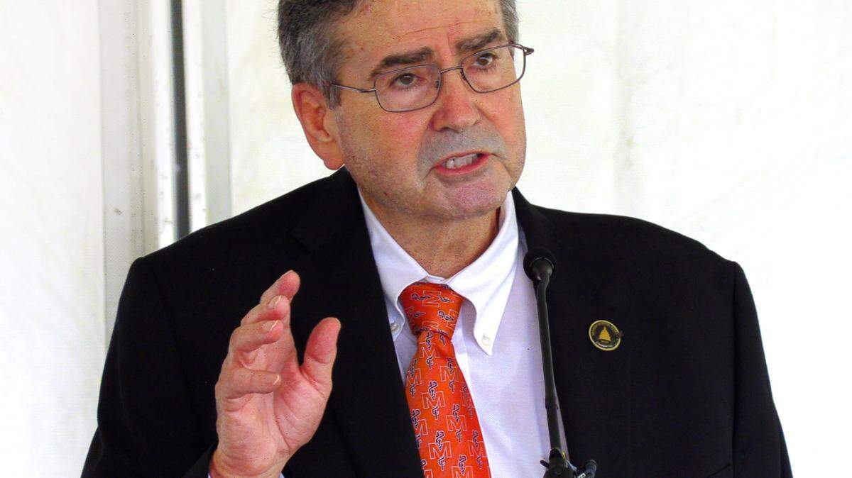 Columbus legislator Richard Smiths speaks during a groundbreaking ceremony for the Mercer University School of Medicine Columbus Campus in Columbus, Georgia on Sept. 3, 2020.