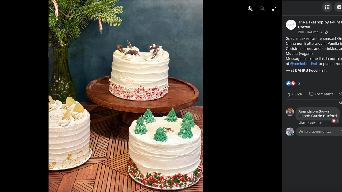 Many Columbus-area businesses and restaurants are offering holiday-themed menu items this December. Bakeshop by Fountain City Coffee, located inside Banks Food Hall, is one of them.