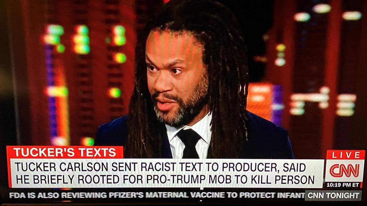 Franklin Leonard, who grew up in Columbus and graduated from Brookstone School in 1996, has become a prominent commentator on national politics. He is shown here appearing on the May 3 edition of “CNN Tonight” as one of the four guest panelists.