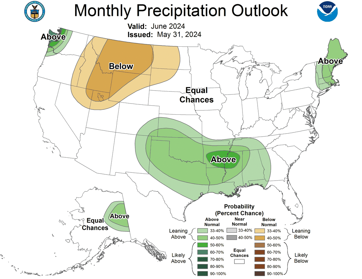 June is has a 33-40% above normal probability of precipitation in Columbus. https://www.cpc.ncep.noaa.gov/