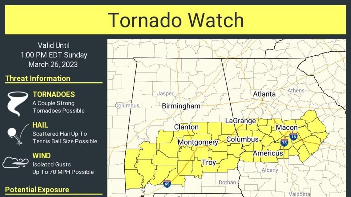 Middle Georgia tornado watch, severe weather warnings | Macon Telegraph