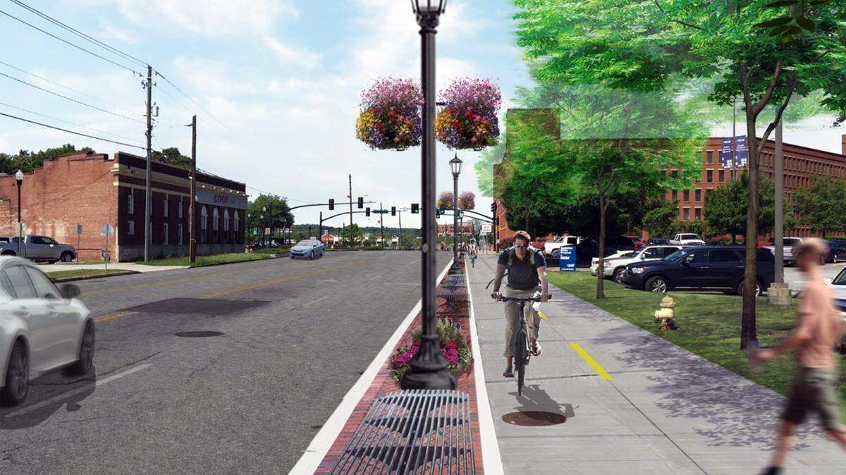 Photos special to the Ledger-EnquirerThe approach to the Chattahoochee RiverWalk on 14th Street as it would look under the PATH plan.